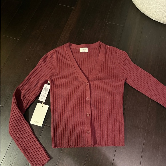 Aritzia Sweaters - Aritzia Wilfred burgundy cardigan